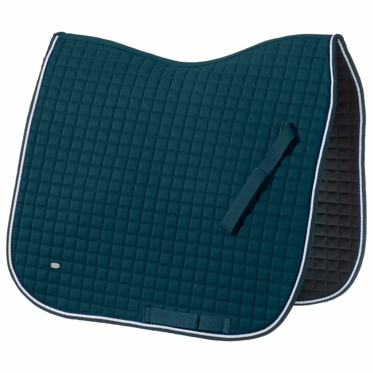 Lars | Donkergroen Gewatteerd Dressuur Zadeldek met Witte Bies - Saddle Pad