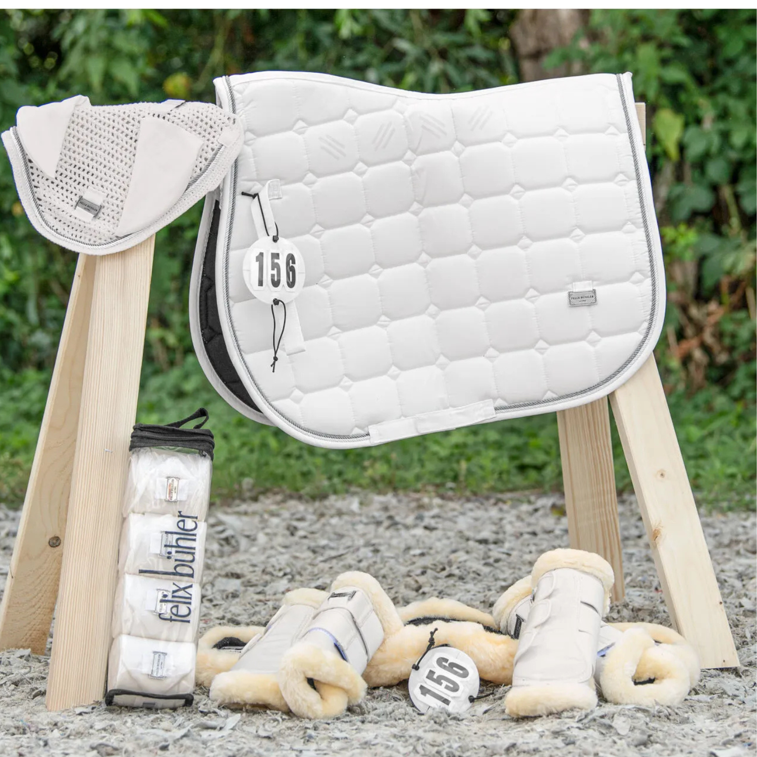 Milan | Wit zadeldek met honingraatstiksel - Saddle Pad