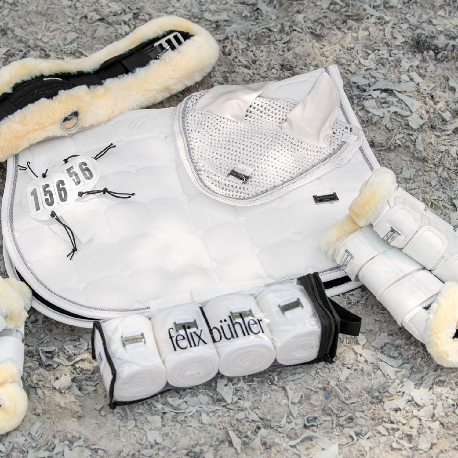Milan | Wit zadeldek met honingraatstiksel - Saddle Pad