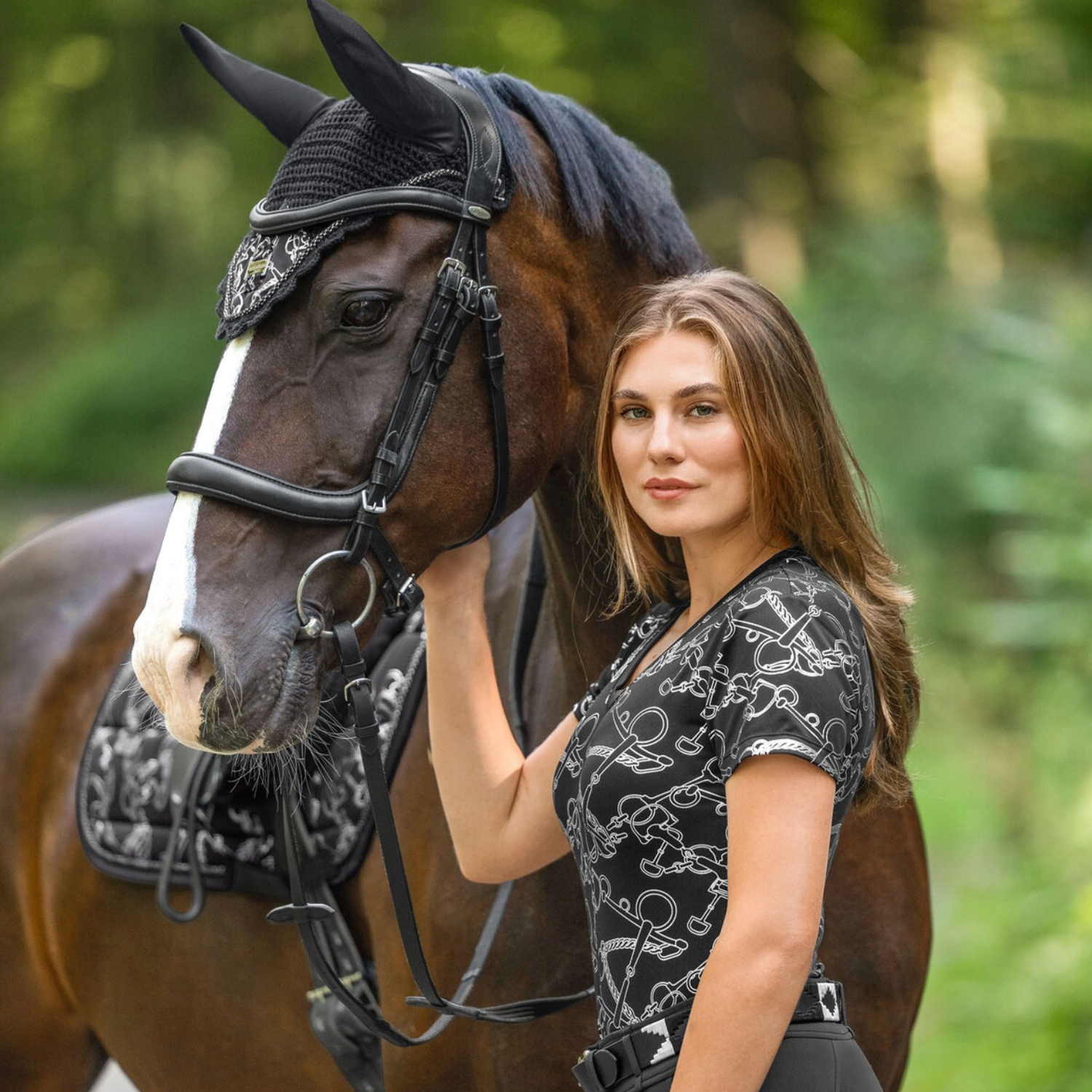 Noah | Signature zadeldek met bitprint en glanzende afwerking - Saddle Pad