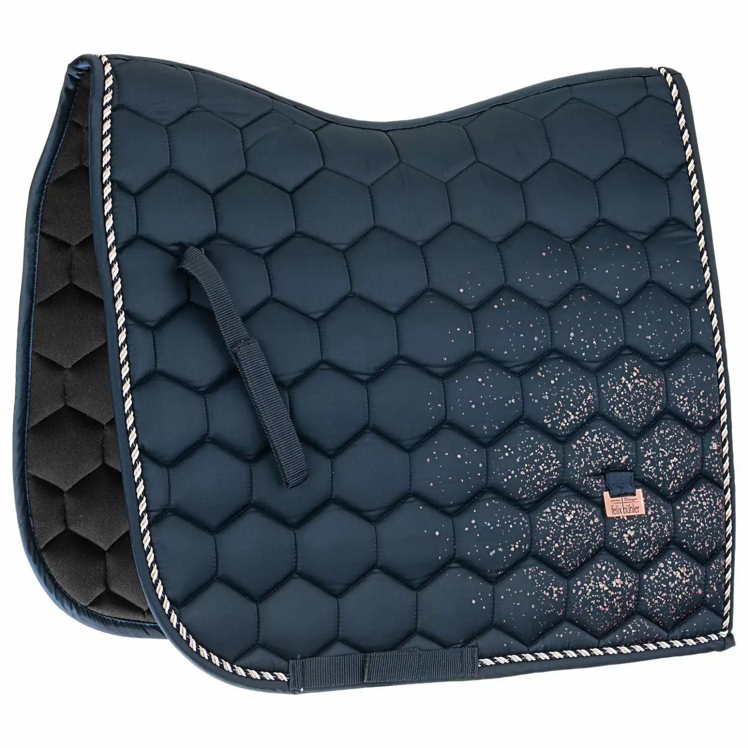 Boaz | Silky Gloss Saddle Pad with Multicolor Glitter and Logo Plaque - Saddle Pad